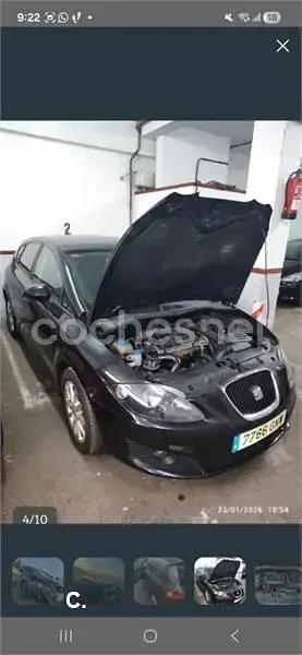 Usado Seat Leon Ecomotive 105 CV (77 kW) 2009 Negro Utilitario