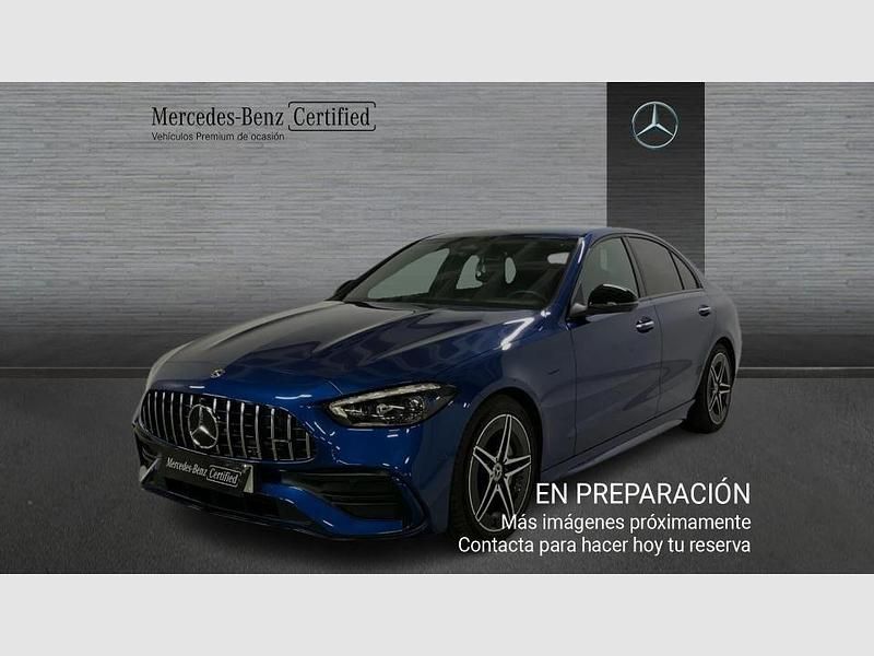 Usado Mercedes C200 AMG line 204 CV (150 kW) 2021 Azul Berlina