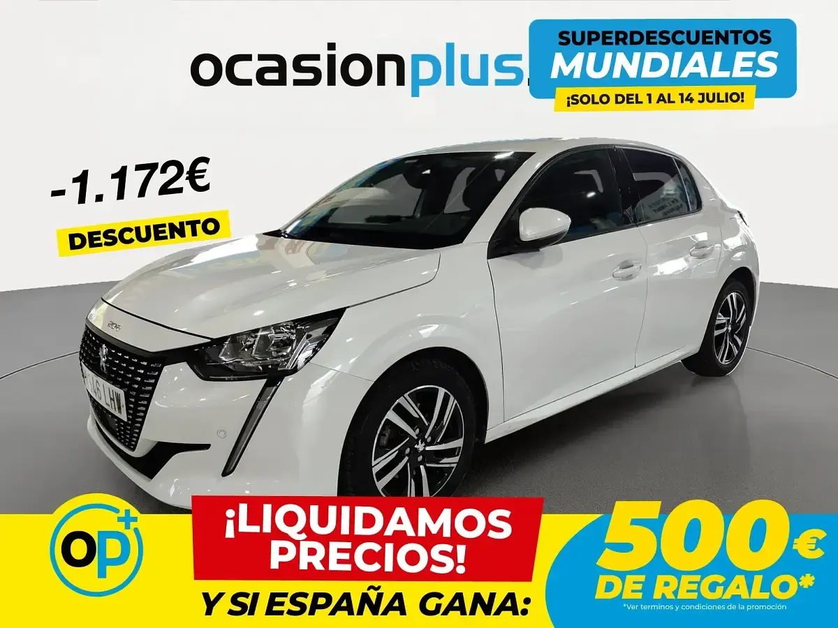 Usado Peugeot 208 Allure 100 CV (73 kW) 2020 Blanco Utilitario