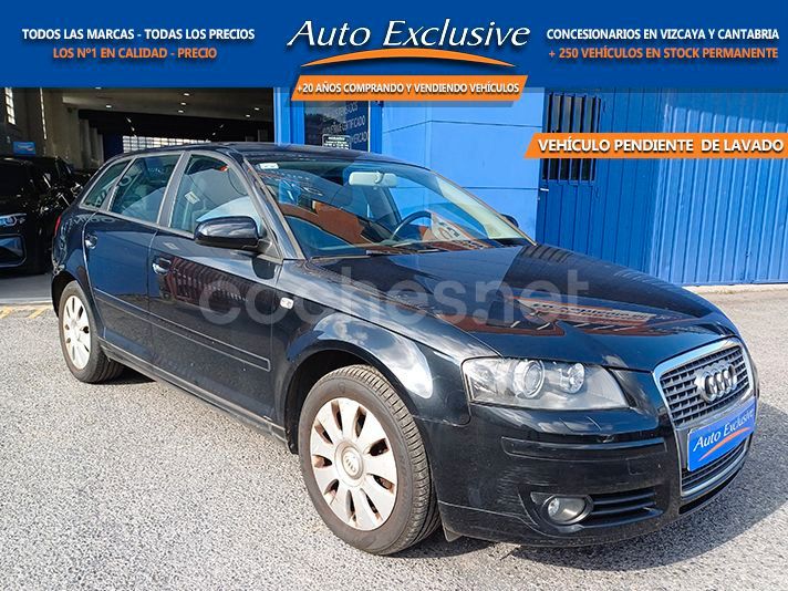Negro Usado 2008 Audi A3 Sportback Ambiente Berlina | 7490 € (Buen precio) - Imagen 1/4