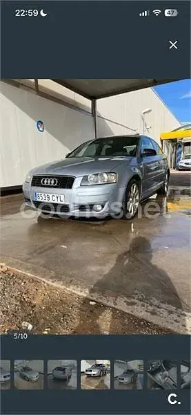 Usado Audi A3 Attraction 140 CV (102 kW) 2004 Gris / plata Utilitario