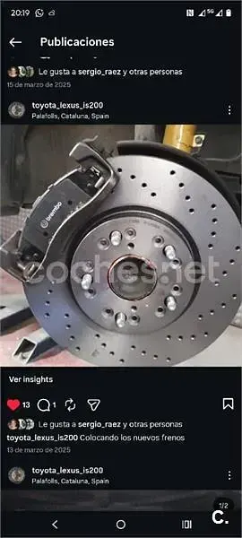Usado Lexus IS200 155 CV (114 kW) 2002 Gris / plata Berlina