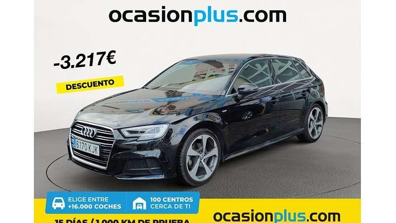 Negro Usado 2018 Audi A3 Sportback S-Line Utilitario | 19.773 € (Precio justo) - Imagen 1/4