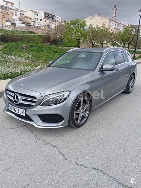 Usado Mercedes C220 AMG line 170 CV (125 kW) 2015 Gris / plata Familiar