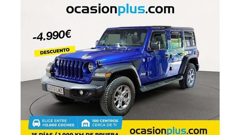 Azul Usado 2021 Jeep Wrangler Unlimited Sport SUV | 46.346 € (Super precio) - Imagen 1/4