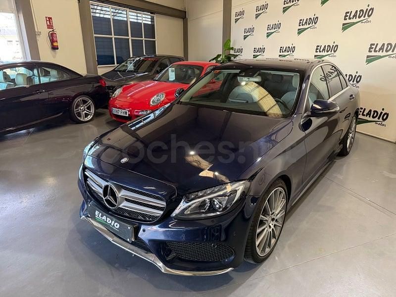 Usado Mercedes C220 AMG line 170 CV (125 kW) 2017 Azul Berlina