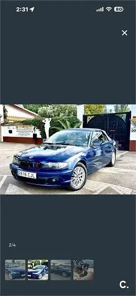 Usado BMW 318 Cabriolet 143 CV (105 kW) 2003 Azul Descapotable