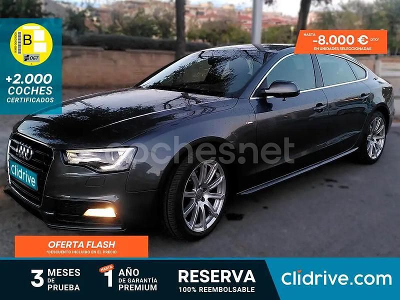 Gris / plata Usado 2014 Audi A5 Sportback S-Line Utilitario | 17.490 € (Precio justo) - Imagen 1/3