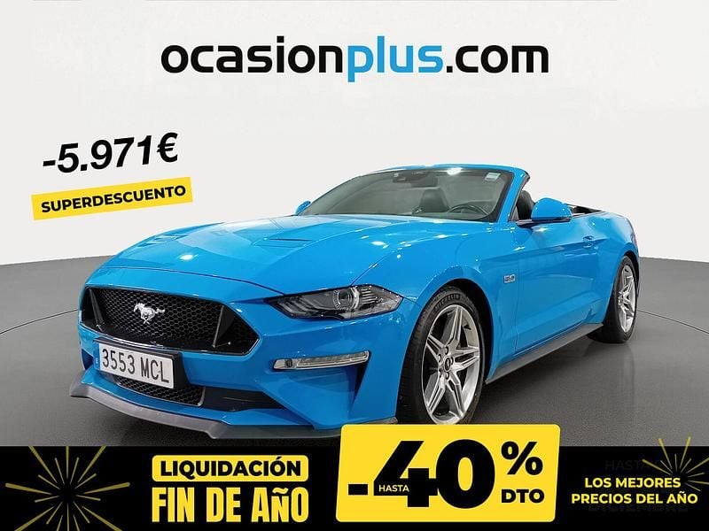 Azul Usado 2022 Ford Mustang GT Convertible Descapotable | 46.990 € (Precio justo) - Imagen 1/4