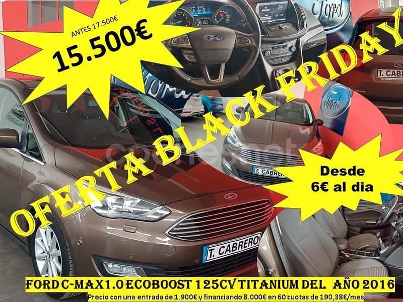 Marrón Usado 2016 Ford C-MAX Titanium Monovolumen | 10.990 € (Precio justo) - Imagen 1/4