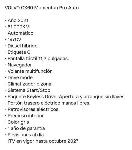 Usado Volvo XC60 Momentum 190 CV (139 kW) 2021 Gris / plata SUV