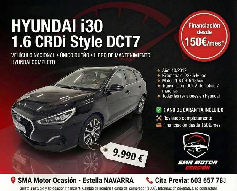 Usado Hyundai i30 Style 136 CV (100 kW) 2019 Negro Familiar