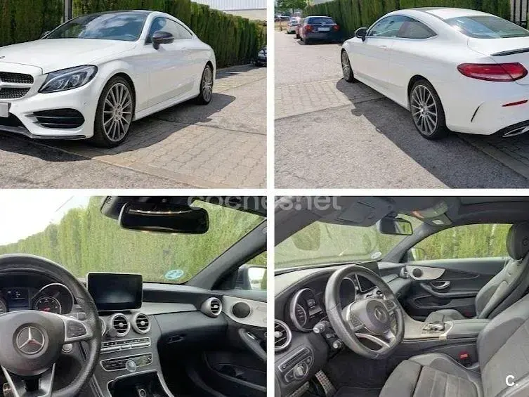 Usado Mercedes C220 AMG line 170 CV (125 kW) 2016 Blanco Coupe