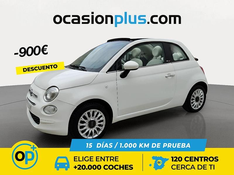 Blanco Usado 2019 Fiat 500 Lounge Descapotable | 9900 € (Precio justo) - Imagen 1/4