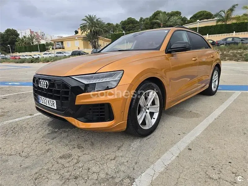 Usado Audi Q8 S-Line 286 CV (210 kW) 2018 Naranja SUV