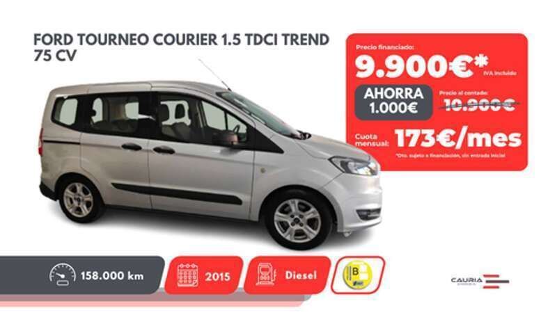 Gris Usado 2015 Ford Tourneo Courier Trend Monovolumen | 9900 € (Un poco caro) - Imagen 1/4