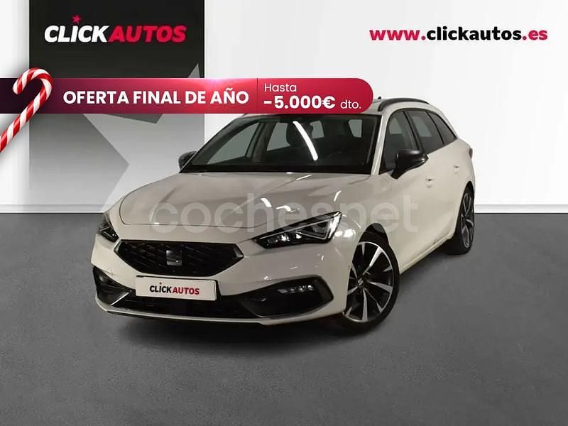 Blanco Usado 2021 Seat Leon FR Familiar | 18.300 € (Precio justo) - Imagen 1/4