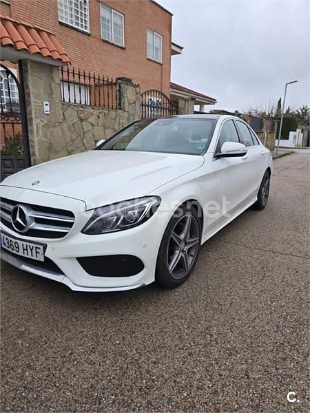 Usado Mercedes C220 AMG line 170 CV (125 kW) 2014 Blanco Berlina