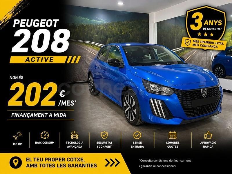 Usado Peugeot 208 Active 100 CV (73 kW) 2024 Azul Utilitario