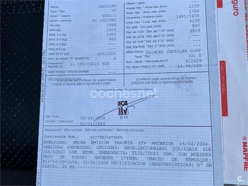 Usado Chrysler PT Cruiser Limited 143 CV (105 kW) 2004 Marrón Descapotable