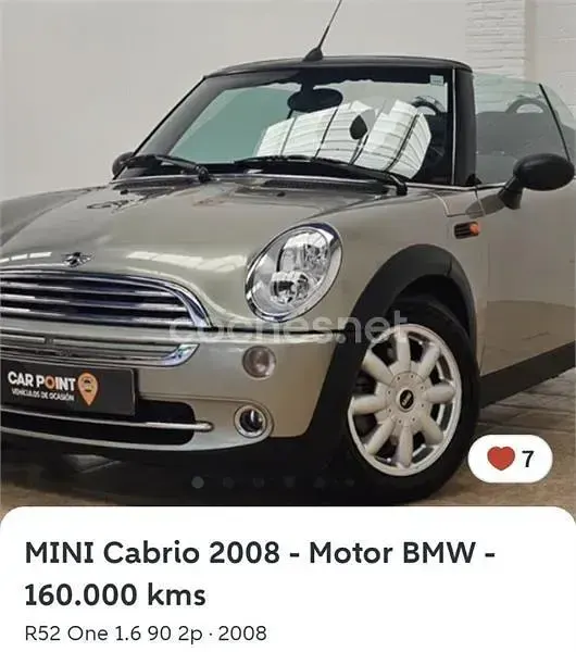 Usado Mini One Cabriolet 90 CV (66 kW) 2009 Beige Descapotable