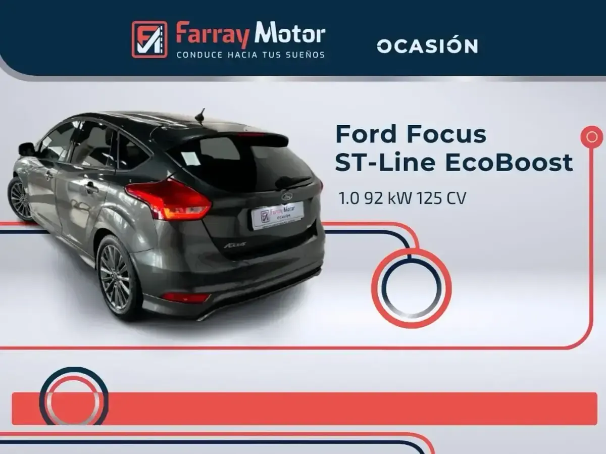 Usado Ford Focus ST-Line 125 CV (91 kW) 2017 Gris / plata Berlina