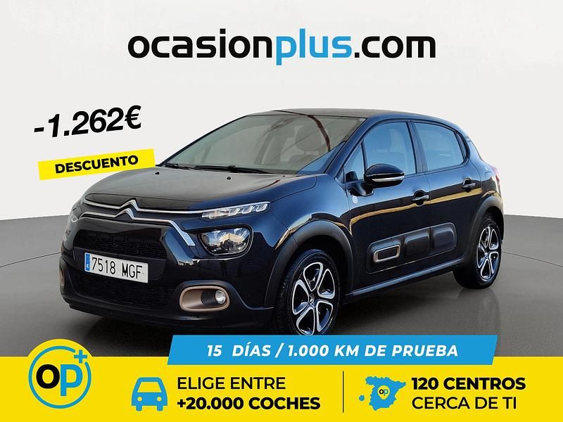 Negro Usado 2023 Citroën C3 PureTech Berlina | 10.700 € (Buen precio) - Imagen 1/4