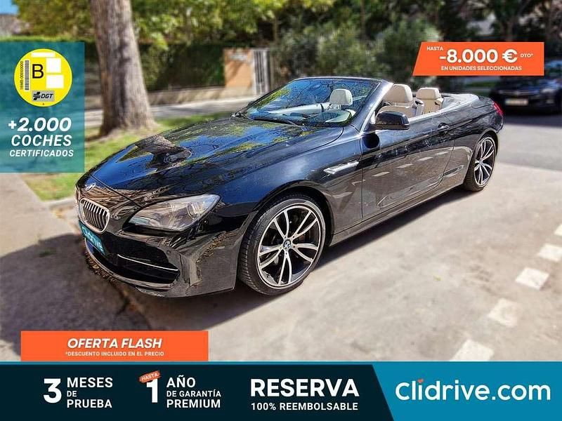 Negro Usado 2014 BMW 640 Cabriolet Descapotable | 32.290 € (Precio justo) - Imagen 1/3