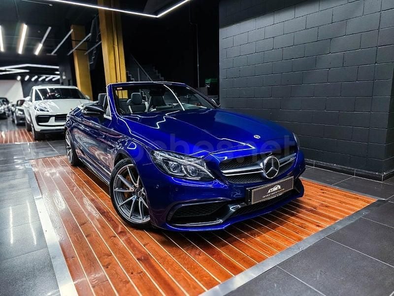Usado Mercedes C63S AMG 510 CV (375 kW) 2018 Azul Descapotable