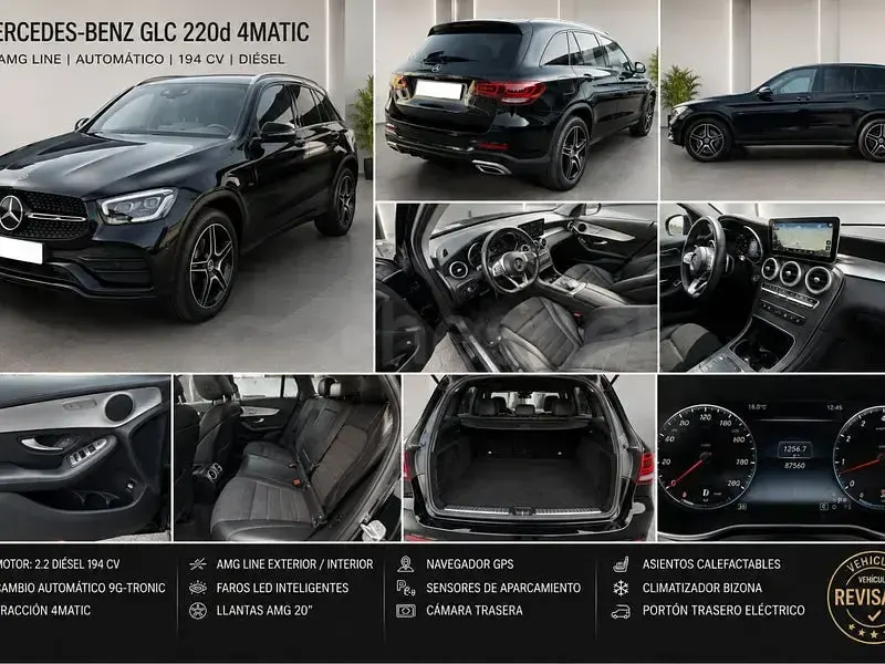 Usado Mercedes GLC220 194 CV (142 kW) 2021 Negro SUV