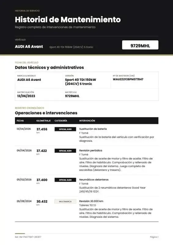 Usado Audi A6 Sport 204 CV (150 kW) 2023 Negro Berlina