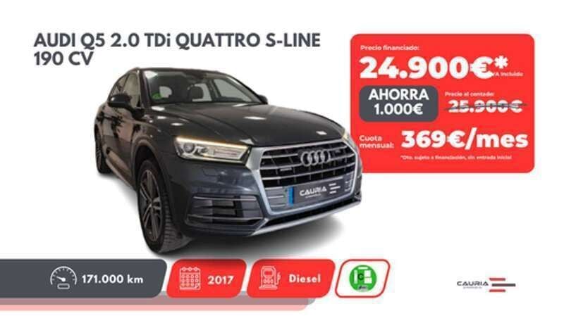 Gris Usado 2017 Audi Q5 S-Line SUV | 24.900 € (Un poco caro) - Imagen 1/4