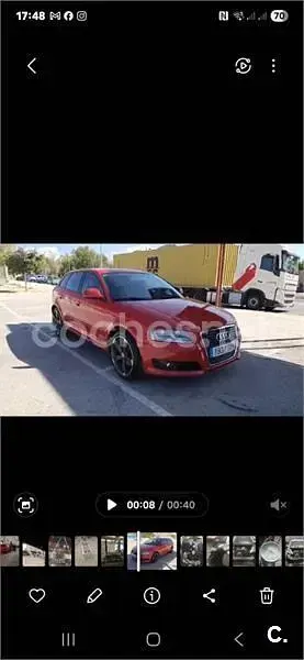 Usado Audi A3 Attraction 105 CV (77 kW) 2009 Rojo Utilitario