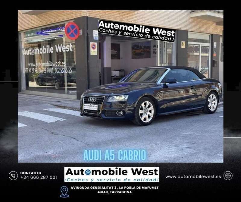 Azul Usado 2009 Audi A5 Cabriolet Descapotable | 13.500 € (Precio justo) - Imagen 1/4