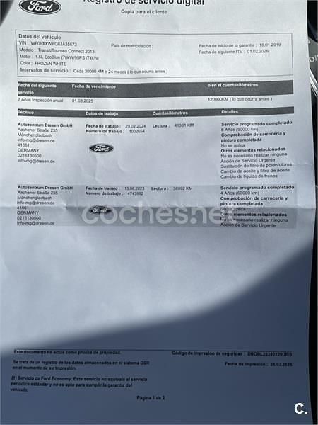 Usado Ford Transit Connect Trend 100 CV (73 kW) 2017 Blanco Monovolumen