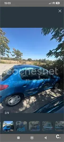 Usado Peugeot 206 75 CV (55 kW) 2001 Azul Berlina