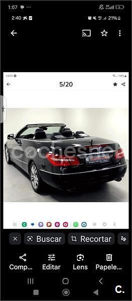 Usado Mercedes E350 Avantgarde 265 CV (194 kW) 2013 Negro Descapotable