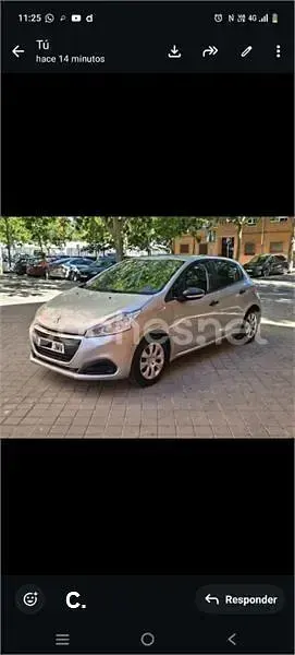 Usado Peugeot 208 Style 82 CV (60 kW) 2016 Gris / plata Utilitario