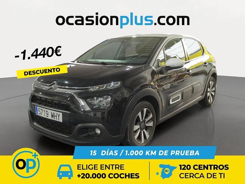 Negro Usado 2023 Citroën C3 PureTech Berlina | 10.290 € (Precio justo) - Imagen 1/4