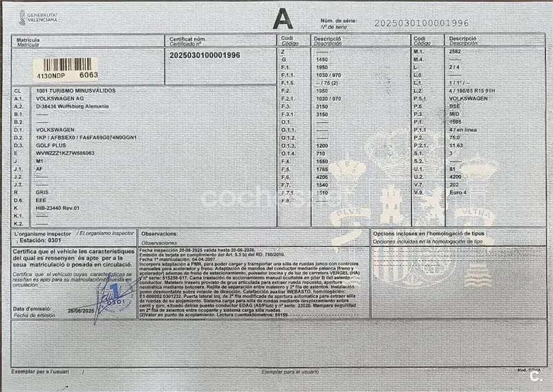 Usado VW Golf Plus Advance 105 CV (77 kW) 2008 Gris / plata Monovolumen