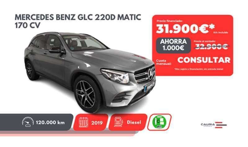 Gris Usado 2019 Mercedes GLC220 SUV | 31.900 € (Precio justo) - Imagen 1/4
