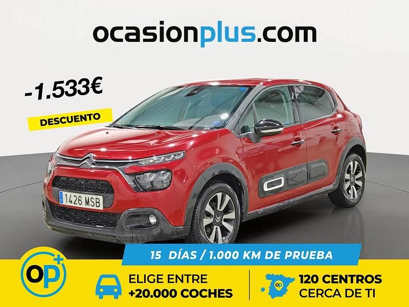 Rojo Usado 2024 Citroën C3 PureTech Berlina | 13.350 € (Precio justo) - Imagen 1/4
