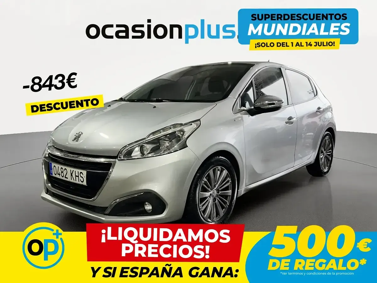 Usado Peugeot 208 Style 100 CV (73 kW) 2018 Gris Utilitario