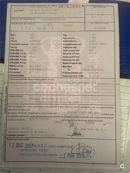 Usado Fiat Punto Classica 70 CV (51 kW) 2007 Azul Utilitario