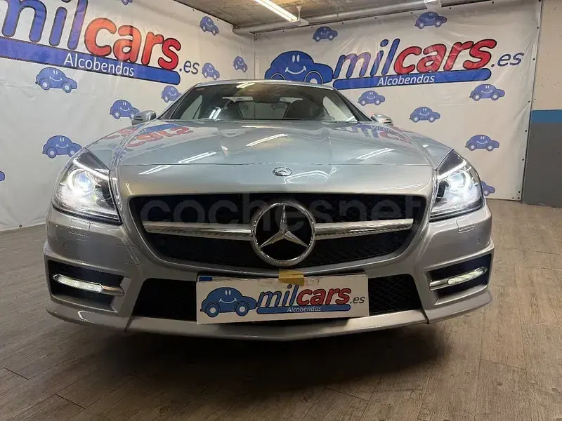 Usado Mercedes SLK200 184 CV (135 kW) 2016 Azul Descapotable