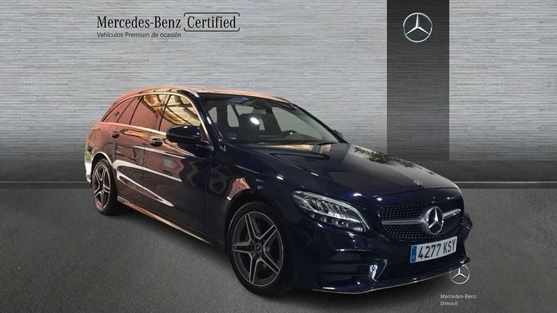 Usado Mercedes C200 AMG line 184 CV (135 kW) 2019 Azul Familiar