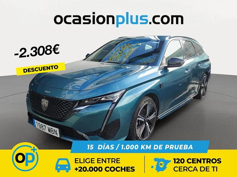 Azul Usado 2022 Peugeot 308 GT Familiar | 18.900 € (Caro) - Imagen 1/4