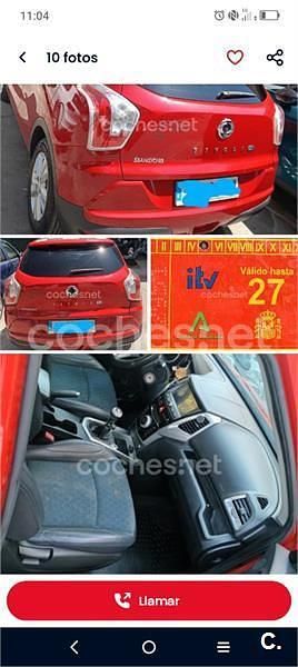 Rojo Usado 2016 Ssangyong (KGM) Tivoli Limited SUV | 8500 € - Imagen 1/4