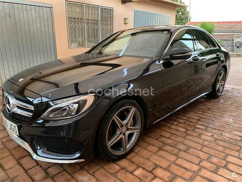 Usado Mercedes C220 AMG line 170 CV (125 kW) 2015 Negro Berlina