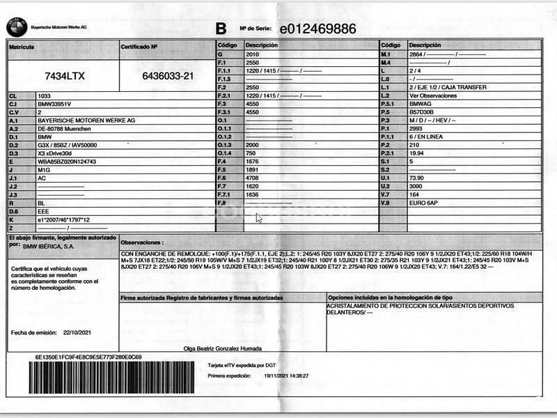 Usado BMW X3 xLine 286 CV (210 kW) 2021 Blanco SUV